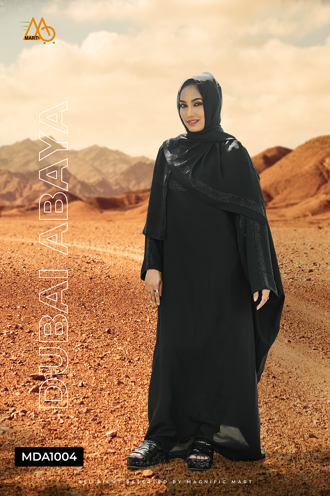 MDA1004 Dubai Collection Designed Borka With Hijab