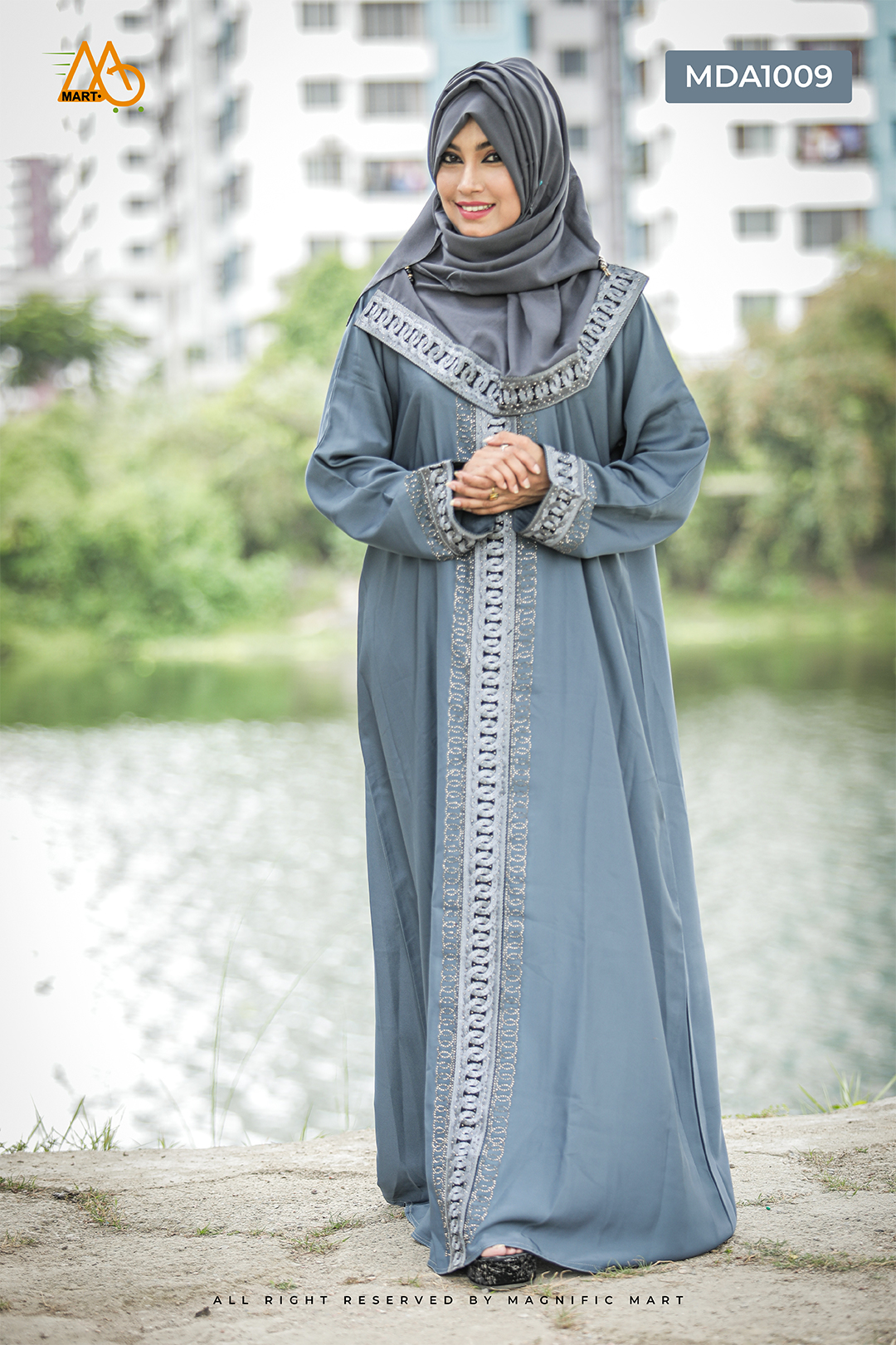 MDA1009 Dubai Collection Latest Embroidered Borka With Hijab