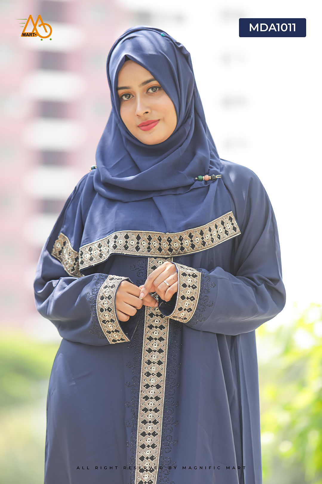 MDA1010 Dubai Collection Latest Embroidered Borka With Hijab