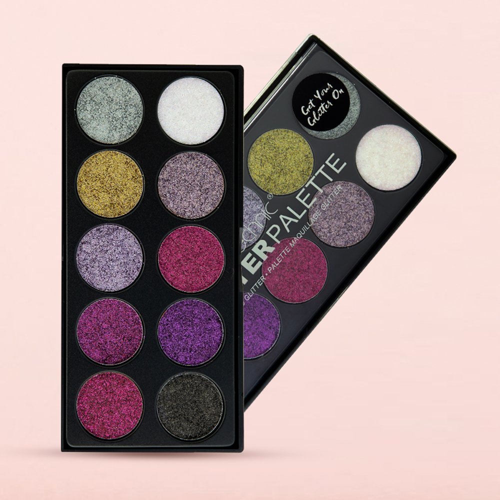 Technic 10 Color Pressed Glitter Palette - Unicorn Uniform - 25g